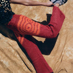 brushed wool red psychedelic spiral lounge pant