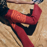 brushed wool red psychedelic spiral lounge pant