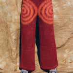brushed wool red psychedelic spiral lounge pant