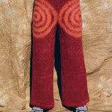 brushed wool red psychedelic spiral lounge pant