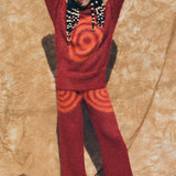 brushed wool red psychedelic spiral lounge pant
