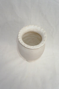 handmade ceramic wood fired vase in white