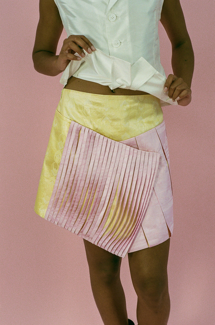 CAPELLI SKIRT IN PINK AND YELLOW