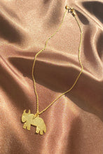 Load image into Gallery viewer, dainty gold goat pendant on a thin chain