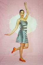 Load image into Gallery viewer, chiffon pleated slip dress in washed grey tones