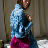 CIRCLE FUR BAG IN POMEGRANATE