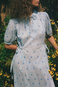 baby blue dandelion cotton folklore dress