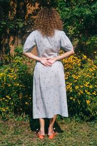 baby blue dandelion cotton folklore dress