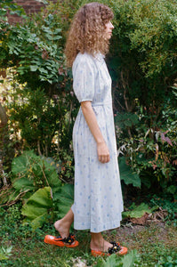 baby blue dandelion cotton folklore dress