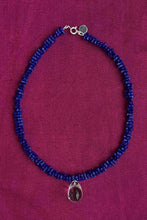 Load image into Gallery viewer, vintage Czech glass beaded blue coral necklace