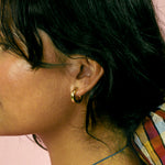 gold plated silver square hoop earrings