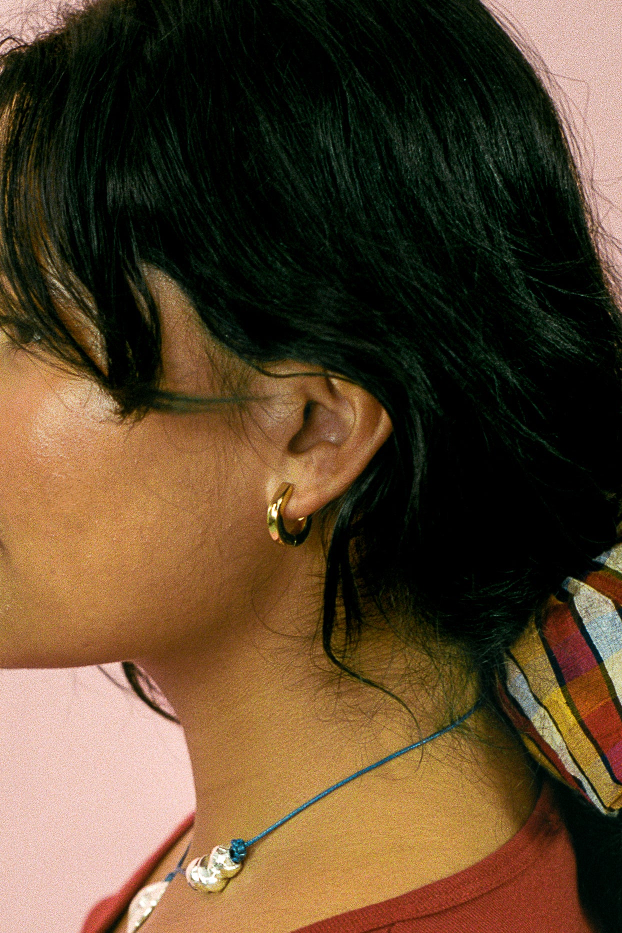 gold plated silver square hoop earrings