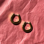 gold plated silver square hoop earrings