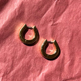 gold plated silver square hoop earrings