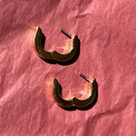 gold plated silver square hoop earrings