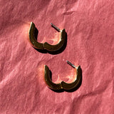 gold plated silver square hoop earrings