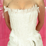 CORSETTO CISNE IN BIANCO ABORIO