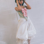 italian brocade pink silk bow romantic corset