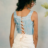 CORSETTO CELESTA DAMASCATO