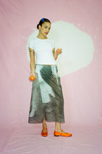Load image into Gallery viewer, cotton maxi wrap skirt in grey graphic print