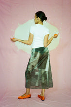 Load image into Gallery viewer, cotton maxi wrap skirt in grey graphic print