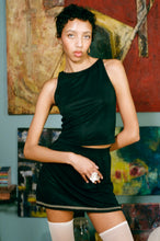 Load image into Gallery viewer, off black cupro polyester slinky skort