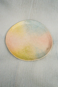 handmade ceramic plate in sunset hues