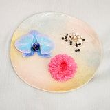 handmade ceramic plate in sunset hues