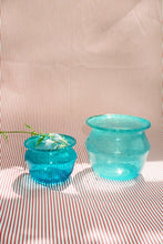 Load image into Gallery viewer, AFGHAN GLASS SWEETS BOWL IN AQUA - 100% SILK SHOP