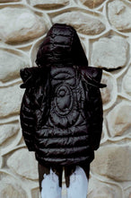 Load image into Gallery viewer, black nylon taffeta winged winter puffer coat