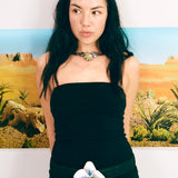 keshi pearl turban shell pendant choker necklace