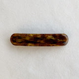 chocolate swirl resin cast skinny rectangular barette