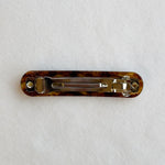 chocolate swirl resin cast skinny rectangular barette