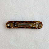 chocolate swirl resin cast skinny rectangular barette