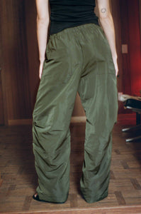 seaweed green nylon baggy trouser 