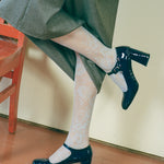 navy patent leather mary jane heel
