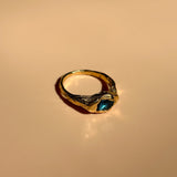 18k gold plated sterling silver topaz stone ring