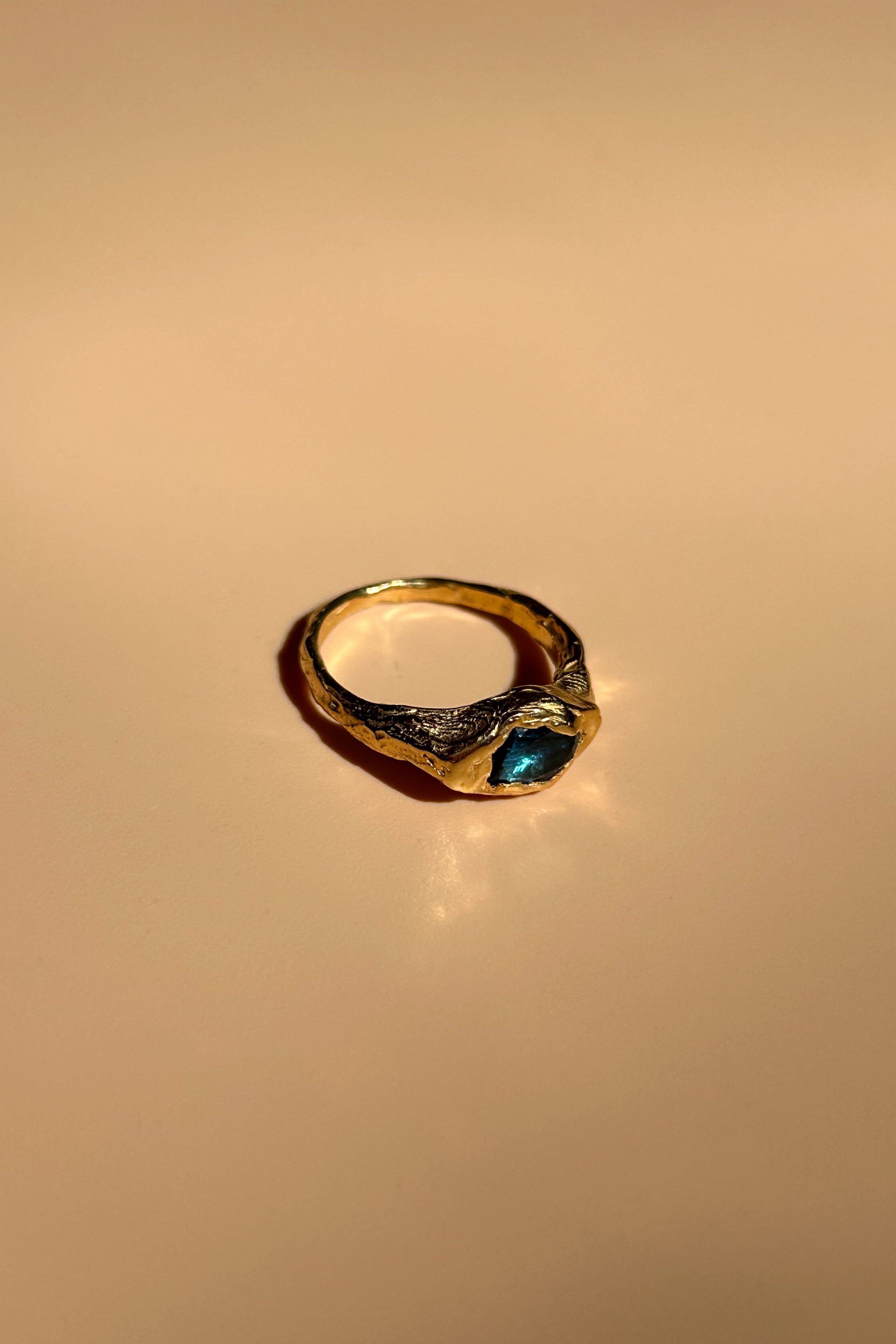 18k gold plated sterling silver topaz stone ring