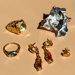 18k gold plated sterling silver topaz stone ring