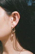 Load image into Gallery viewer, 14k gold plated brass hollow hoop earrings