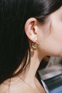 14k gold plated brass hollow hoop earrings