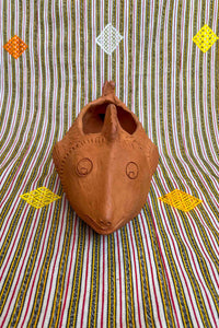 Oaxacan red clay wide fish scale planter