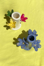 Load image into Gallery viewer, FLORES CANDLEHOLDER IN DENIM WITH GOLD LEAF