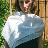 HAND EMBROIDERED FLOWER SCARF IN CREAM