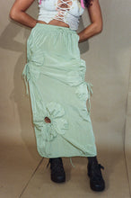 Load image into Gallery viewer, mid length nylon flower skirt in sage