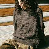 FRANKENSTEIN CABLE KNIT IN NATURAL BROWN GLITTER