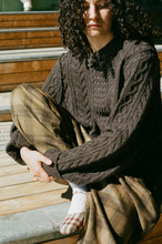 Load image into Gallery viewer, FRANKENSTEIN CABLE KNIT IN NATURAL BROWN GLITTER