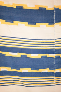 Blue yellow cream large handwoven soft cloth