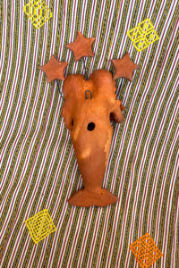 Oaxacan red clay double mermaid star fish ceramic