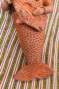 Oaxacan red clay double mermaid star fish ceramic